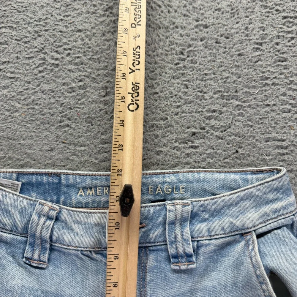 American Eagle Outfitters Jeans Womens 0 Blue Denim Wide-Leg Cargo Baggy Stretch
